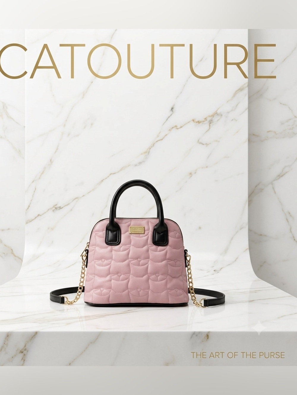 LUV BETSEY Pink Quilted Crossbody Handbag with Black Accents double straps EUC